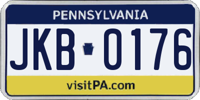 PA license plate JKB0176