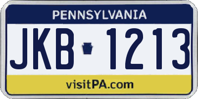 PA license plate JKB1213