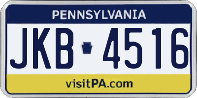 PA license plate JKB4516