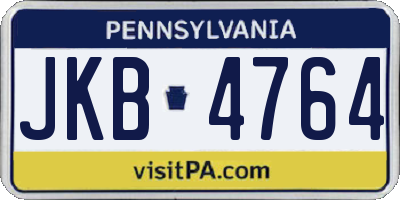 PA license plate JKB4764