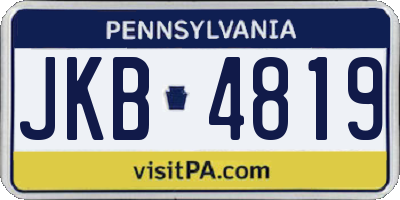 PA license plate JKB4819