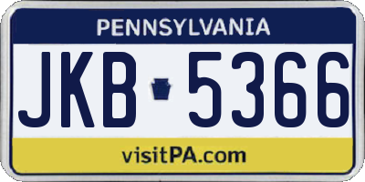 PA license plate JKB5366