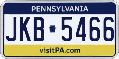 PA license plate JKB5466