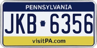 PA license plate JKB6356