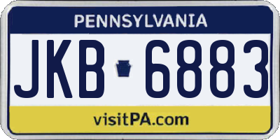 PA license plate JKB6883