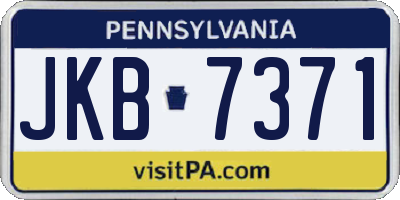 PA license plate JKB7371