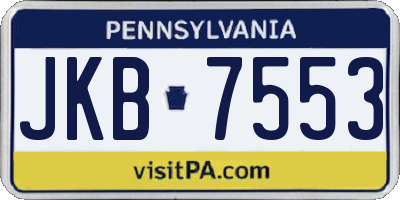 PA license plate JKB7553