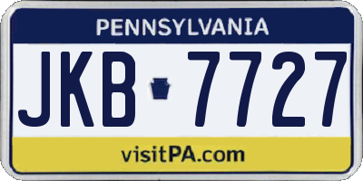 PA license plate JKB7727