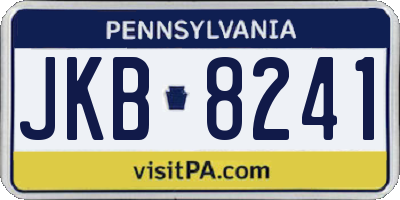 PA license plate JKB8241