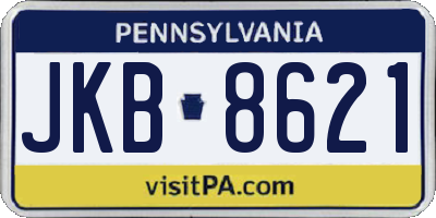 PA license plate JKB8621