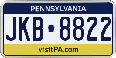 PA license plate JKB8822