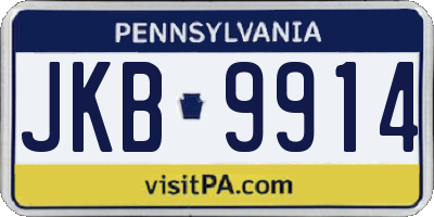 PA license plate JKB9914