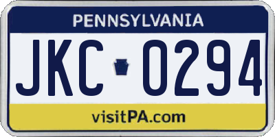 PA license plate JKC0294