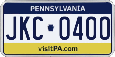 PA license plate JKC0400
