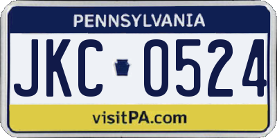 PA license plate JKC0524