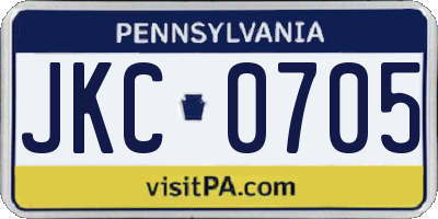 PA license plate JKC0705