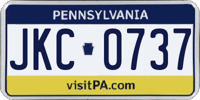 PA license plate JKC0737