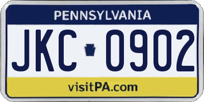 PA license plate JKC0902