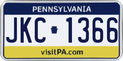 PA license plate JKC1366