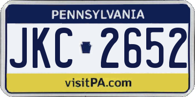 PA license plate JKC2652