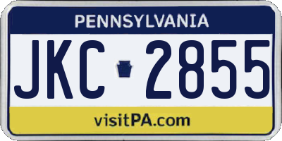 PA license plate JKC2855