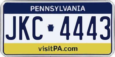 PA license plate JKC4443