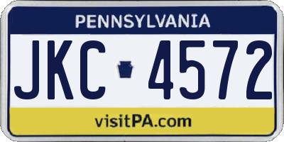 PA license plate JKC4572