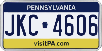 PA license plate JKC4606