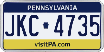 PA license plate JKC4735