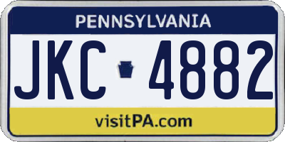 PA license plate JKC4882
