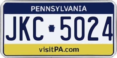 PA license plate JKC5024