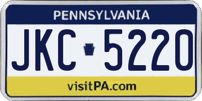 PA license plate JKC5220