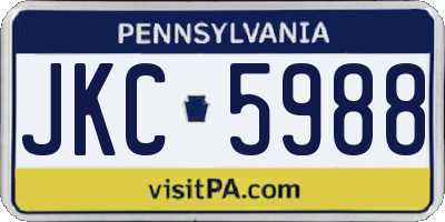 PA license plate JKC5988
