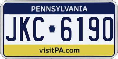 PA license plate JKC6190