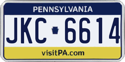 PA license plate JKC6614