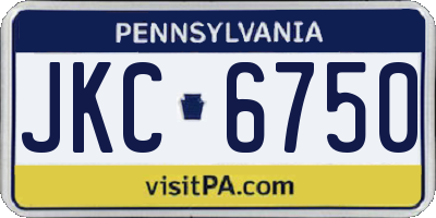 PA license plate JKC6750