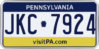 PA license plate JKC7924
