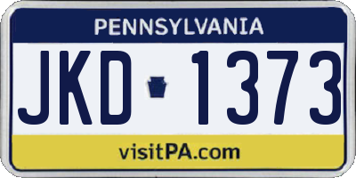 PA license plate JKD1373