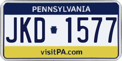 PA license plate JKD1577