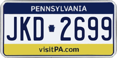 PA license plate JKD2699