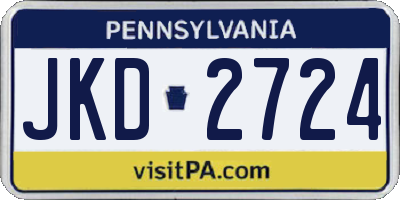 PA license plate JKD2724