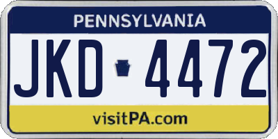 PA license plate JKD4472