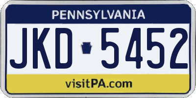 PA license plate JKD5452