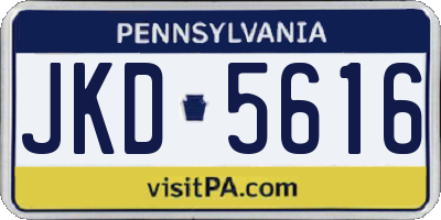 PA license plate JKD5616