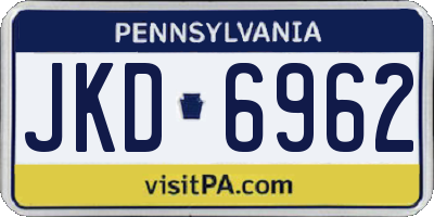 PA license plate JKD6962