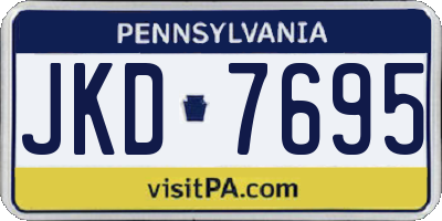 PA license plate JKD7695