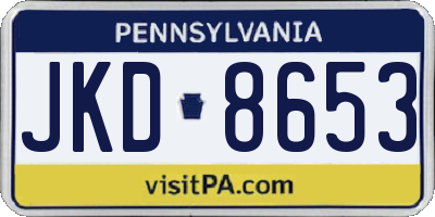 PA license plate JKD8653