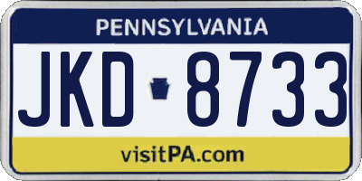 PA license plate JKD8733