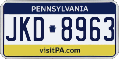 PA license plate JKD8963