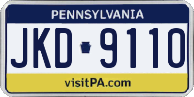 PA license plate JKD9110